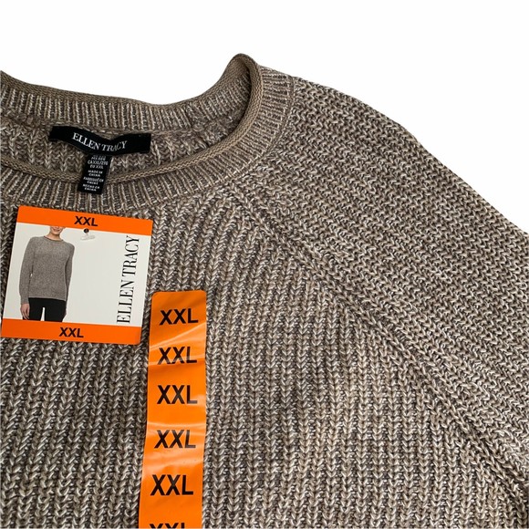 Ellen Tracy Ladies' Comfy Roll Neck Sweater Size XXL Oatmeal Marl Beige - Picture 9 of 12